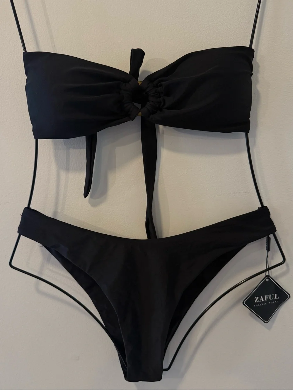 Zaful Black Bandeu Top Size M NWT #Lux-Swim-C
